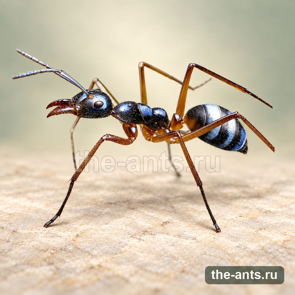 Синеполосый Тонконогий Муравей